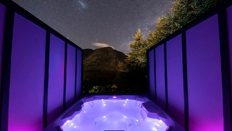 Step into an oasis of calm and enjoy a luxurious Outdoor Hot Tub Experience at Queenstown's exclusive Nugget Point Hotel